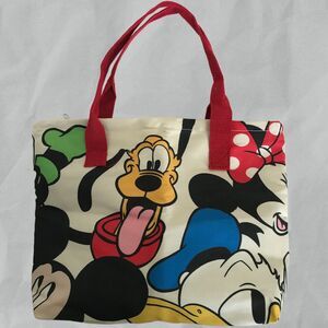 Mickey Mouse & Friends Med/Large Canvas Shoulder Bag Zip Closure